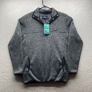Simply Southern T-Snap Sweater Womens Medium M Gray Fleece Lined Preppy Outdoors